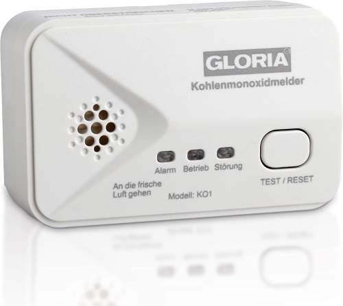 Gloria KO1 Kohlenmonoxidmelder / CO Melder mit auswechselbarer Batterie